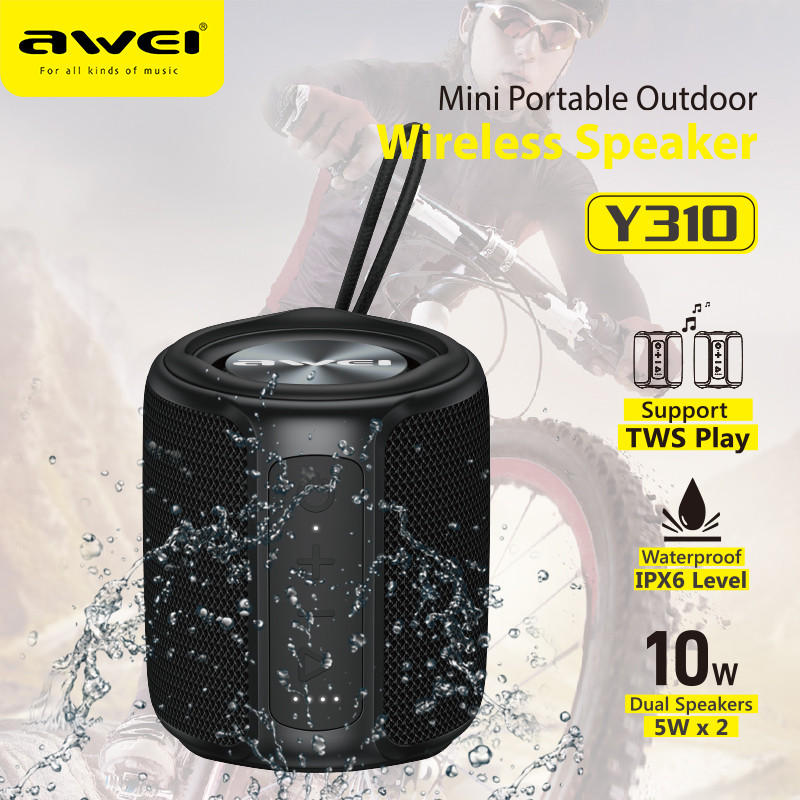 Awei Y310 TWS Mini Outdoor Portable Bluetooth Wireless Speaker Dynamic Sound