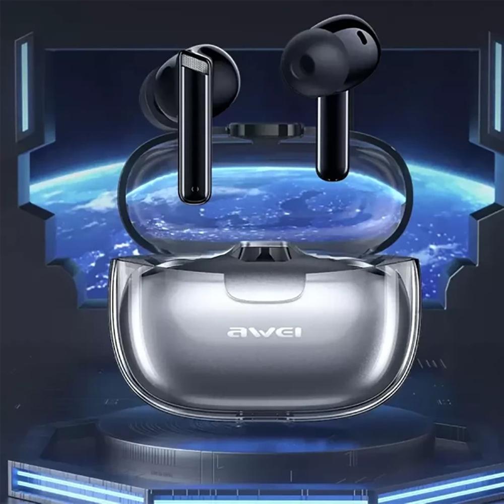 Awei T52 Active Noise Cancelling Wireless Bluetooth Earphone Gaming Earpiece With Mic