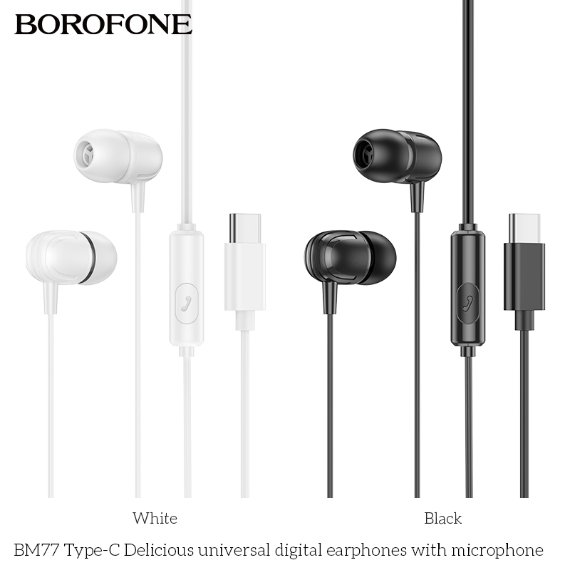 BOROFONE BM77 Type-C Delicious Universal Digital Earphones with Microphone