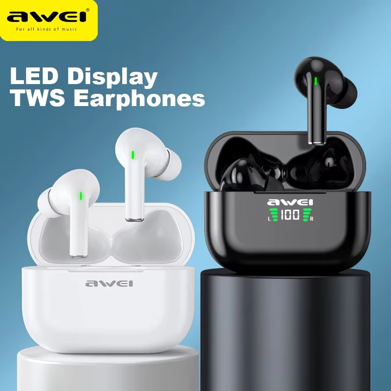 Awei T29 ANC TWS Bluetooth True Wireless Earbuds Noise Reduction Hifi 6D Bass Touch With Mic