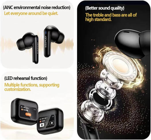 Awei TP57 ENC Wireless Earbuds, Bluetooth V5.4, 4 Smart Touch