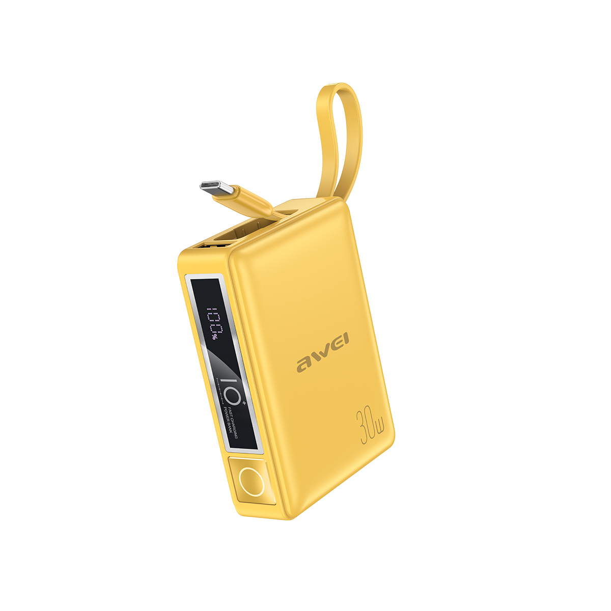 Awei P87K 10,000mAh Power Bank Mini 30W Built-In Cable 30W Fast Charging