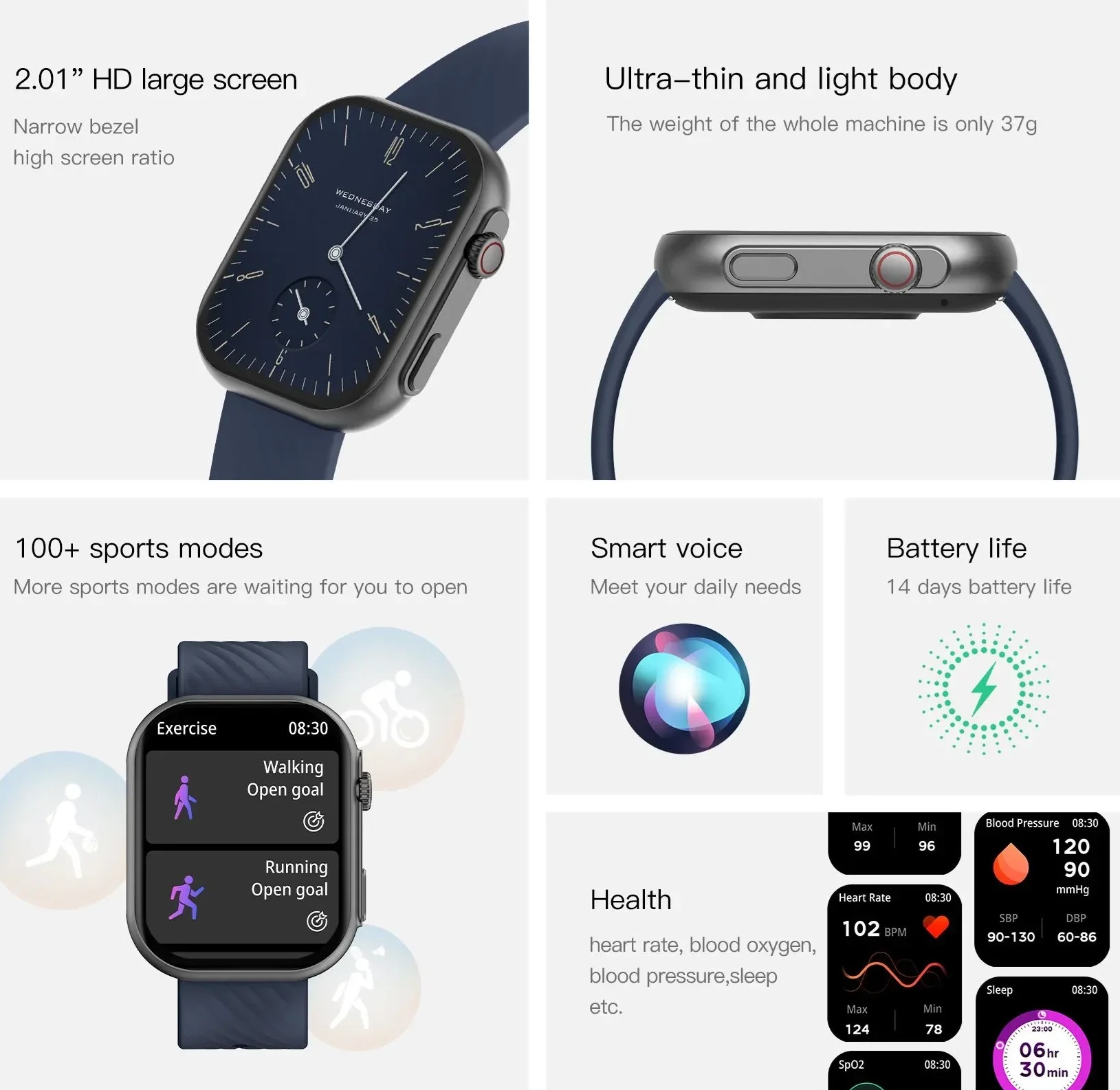Awei H32 Smart Watch Multi Sports Mode Heart-Rate  Waterproof HD Touch Screen 