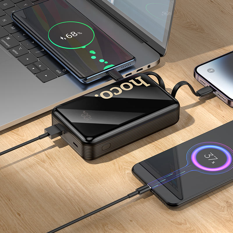 hoco Q37A 20,000mAh Power Bank  With Type-C/IPH Fast Charging  LED Display