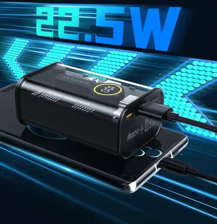 Awei P165K 10,000mAh Transparent Power Bank High Capacity High Speed Charge with LED Display