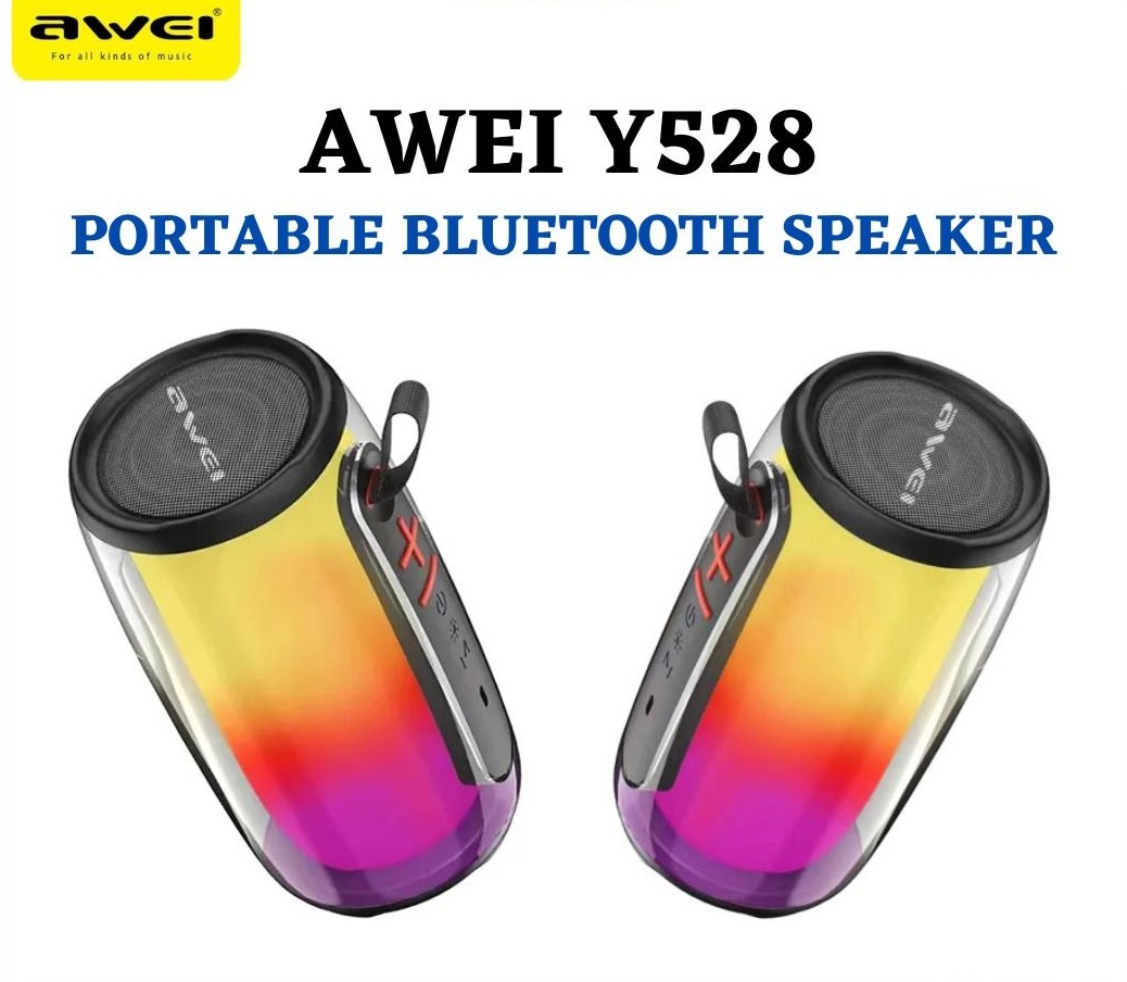 Awei Y528 RGB Light Playback Bluetooth 5.3 Portable Hifi Outdoor Speaker