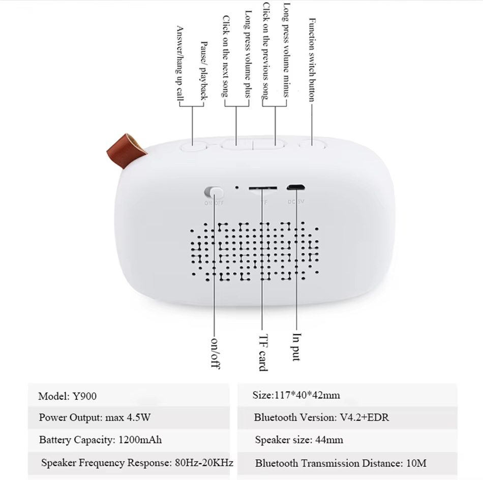 Awei Y900 Portable Wireless Bluetooth Speaker Bass 3D Stereo Music Support TF