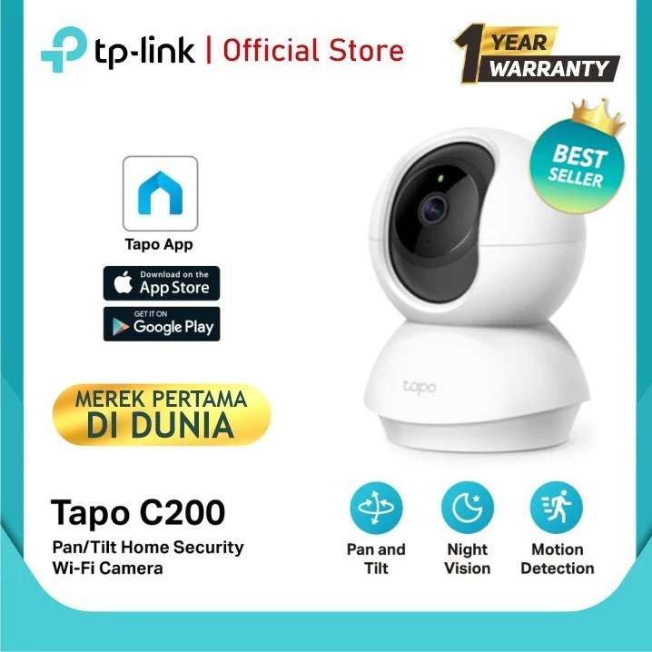 TP-LINK Tapo C200 Pan/Tilt Home Security Wifi Camera included 64G SD Card