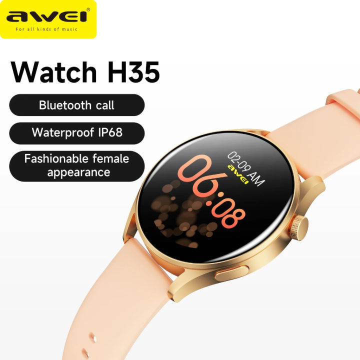 Awei H35 Smart Watch Touch Screen Bluetooth Call Heart Rate Blood Oxygen monitoring 