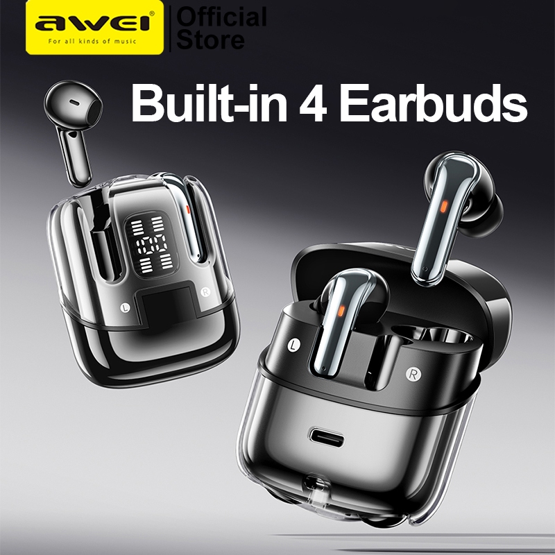 Awei T79 ENC Call Noise Cancelling Earbuds Heavy Bass Bluetooth Earphone with Mic
