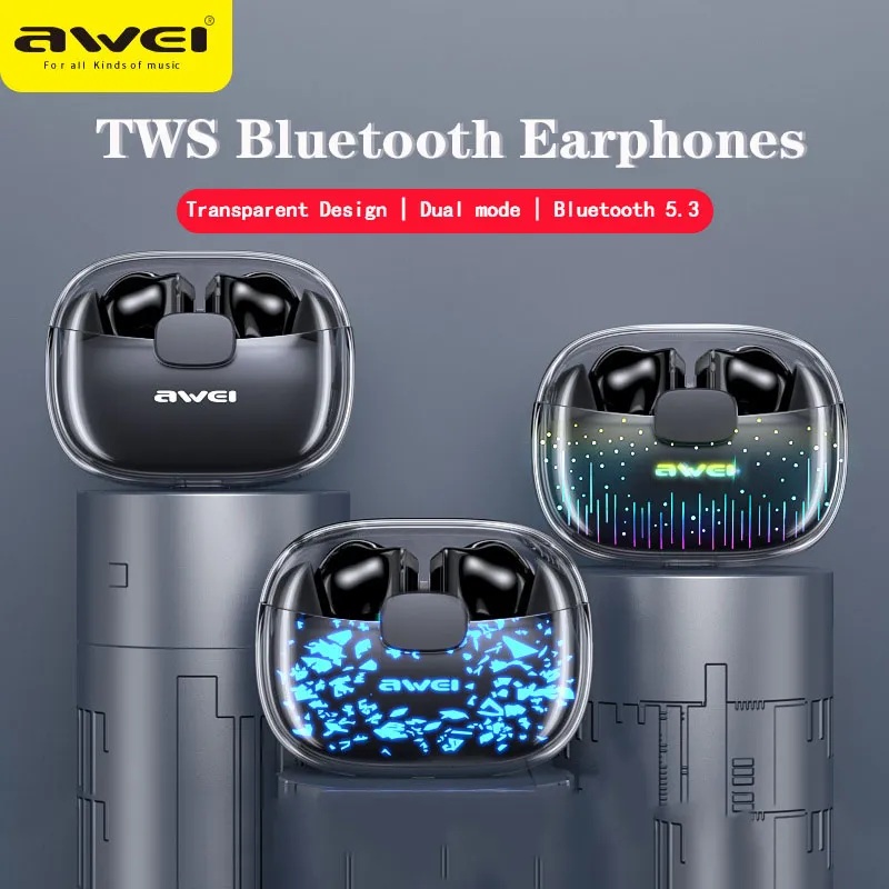 Awei T52 Pro Wireless Bluetooth 5.3 Earphones With 4 Mics ENC Noise Cancelling 