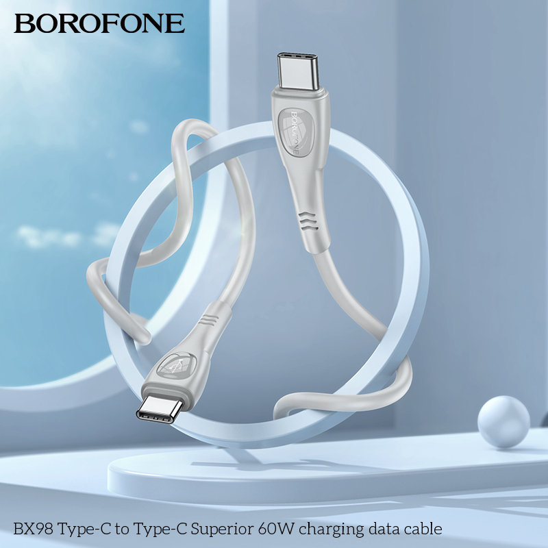 BOROFONE BX98 Type-C to Type-C Superior 60W Fast Charging Data Cable, 3A