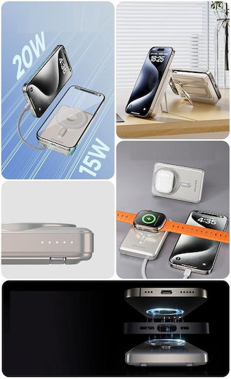 Awei P92K 10,000 mAh Magnetic Wireless Charging Power Bank Type - C Input/Output