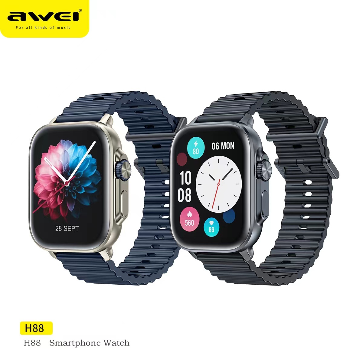 Awei H88 Smart Watch 2.01"HD TFT Screen Blood Pressure Heart Rate Sleep Monitoring
