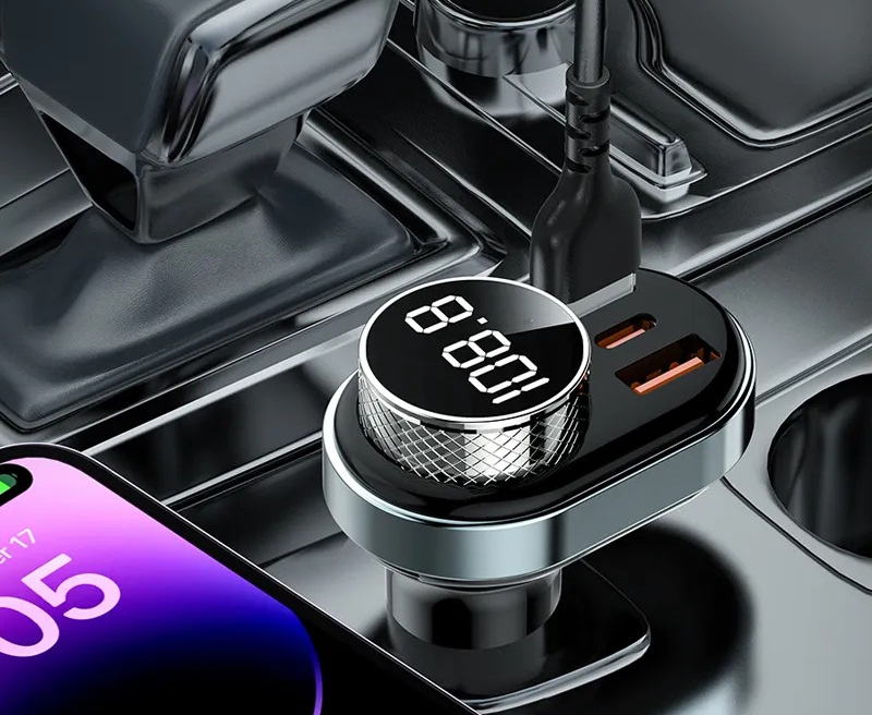 Awei C-843 Fast Car Charger Dual USB Audio Player TF Bluetooth Handsfree Calling