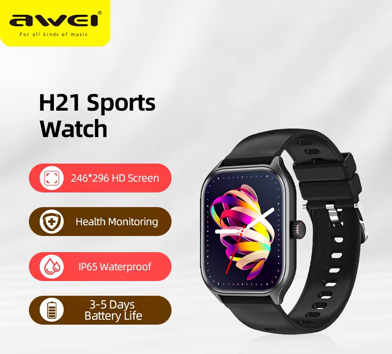 Awei H21 Smart Watch IP67 Waterproof Bluetooth Call Blood Pressure Measurement