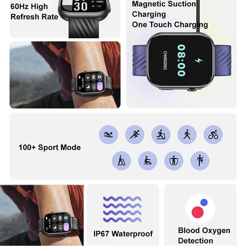 Awei H32 Smart Watch Multi Sports Mode Heart-Rate  Waterproof HD Touch Screen 