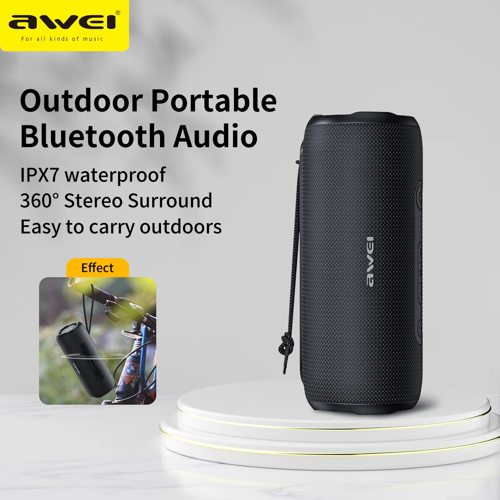 Awei Y669 Wireless Outdoor Speaker 31W Output Power Long Hours Music Play Time