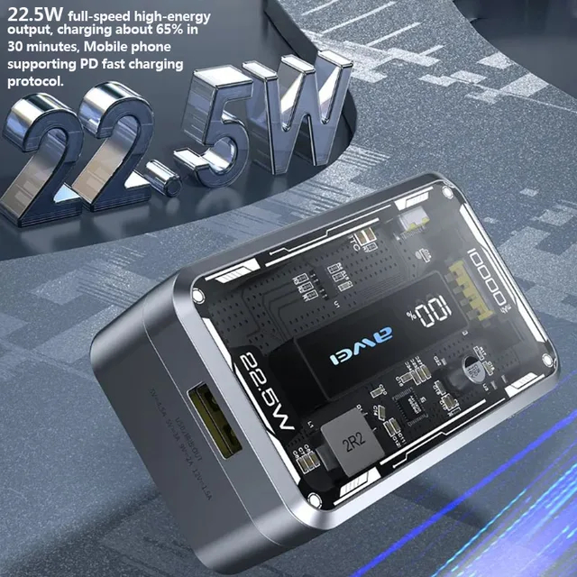 Awei P111K 10,000mAh Portable Power Bank QC3.0 PD 20.5W Fast Charging High Quality Mini 