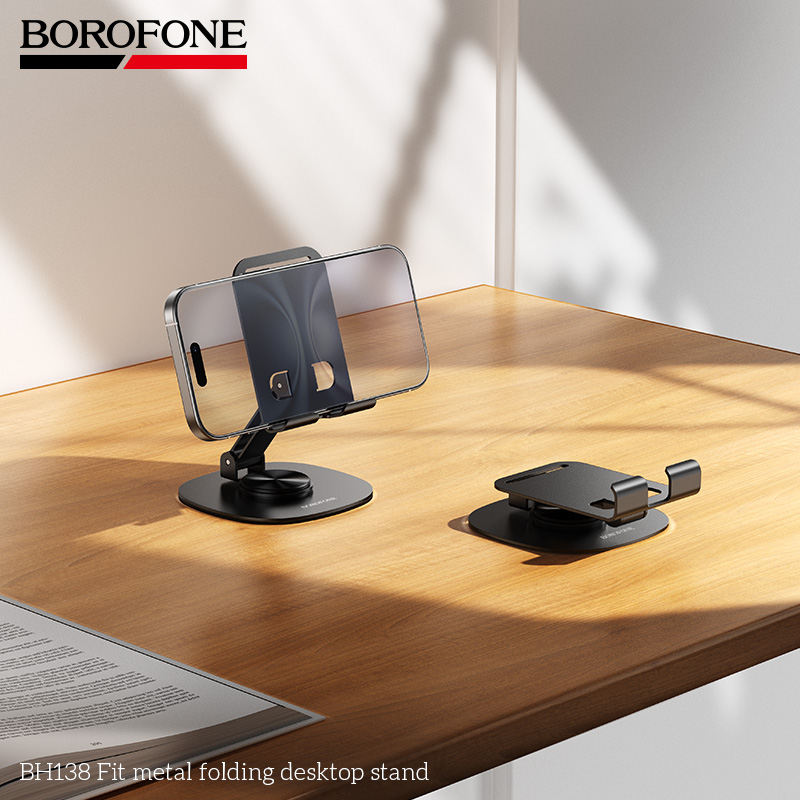BOROFONE BH138 Metal Folding Desktop Stand for 4.5" to 7" Phones
