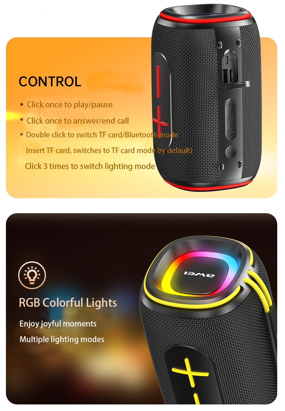 Awei KA9 Bluetooth Speaker Bass Subwoofer 15W Portable Waterproof Support TWS Pairing