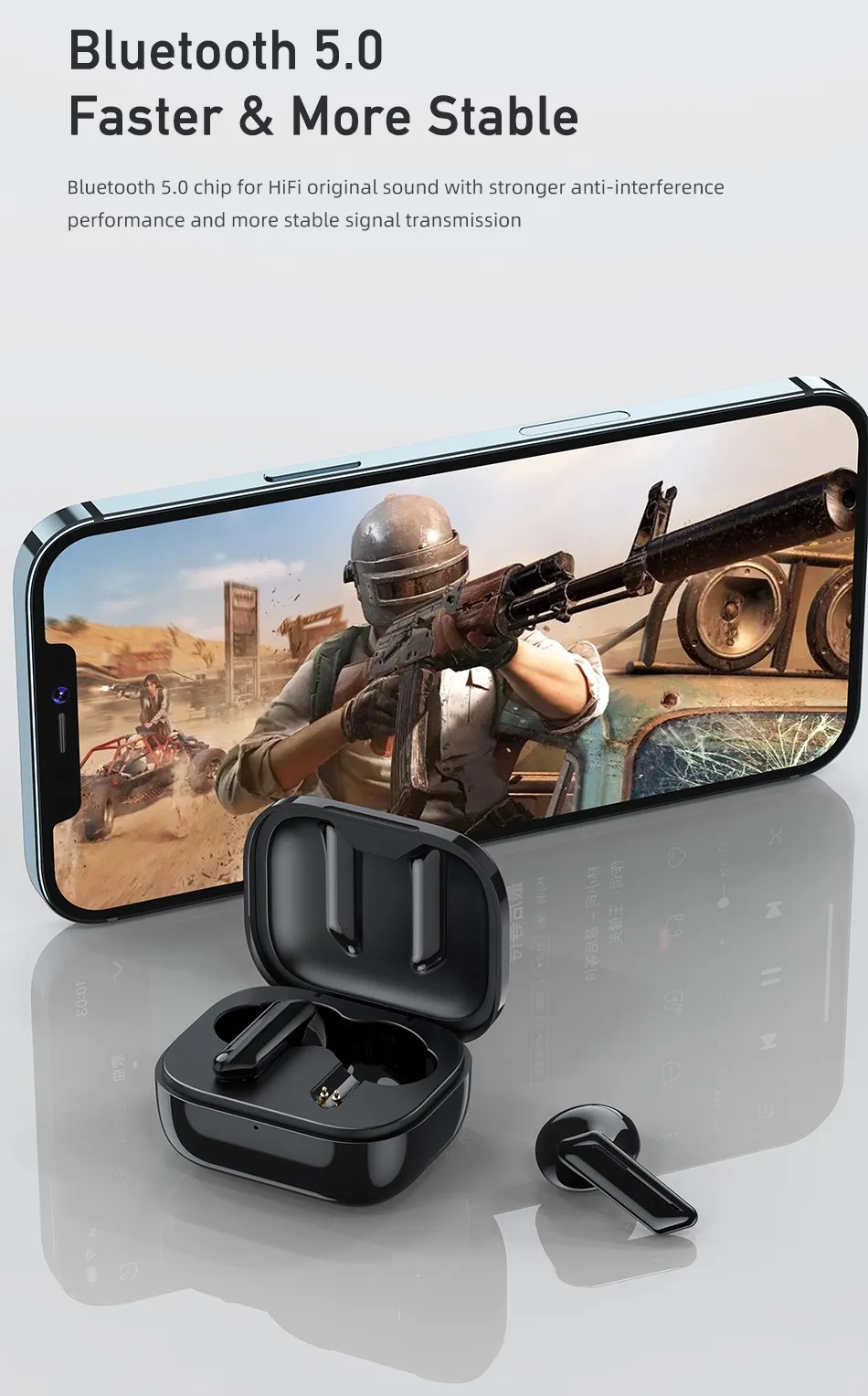 Awei T36 Wireless Bluetooth Earphone Headset Noise Cancelling & Mini Sports Earbuds 