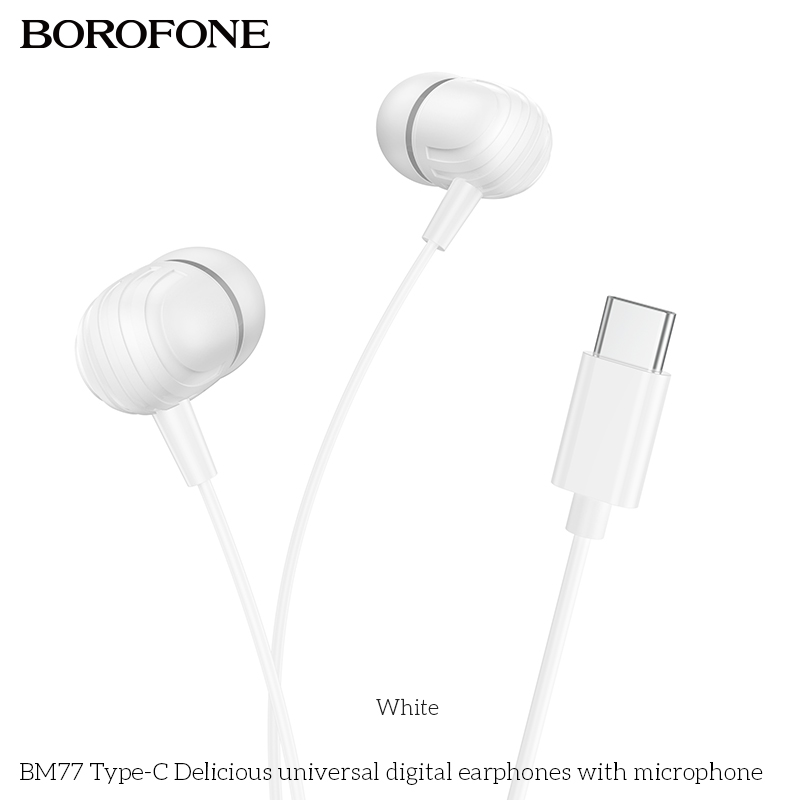 BOROFONE BM77 Type-C Delicious Universal Digital Earphones with Microphone