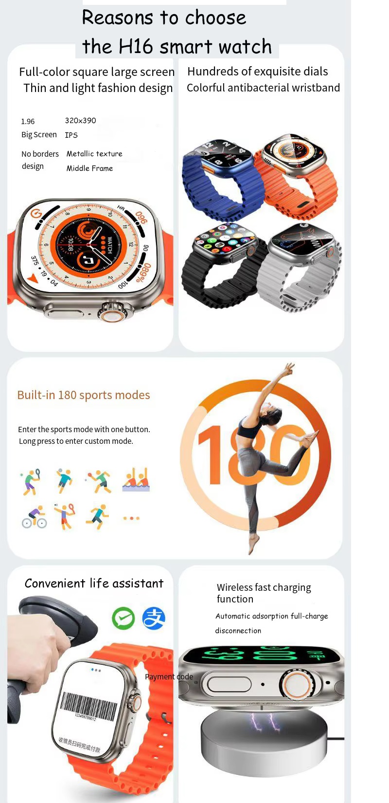 Awei H16 Smart Watch NFC GPS Smartwatch Body Temperature Measuring Bluetooth Calls