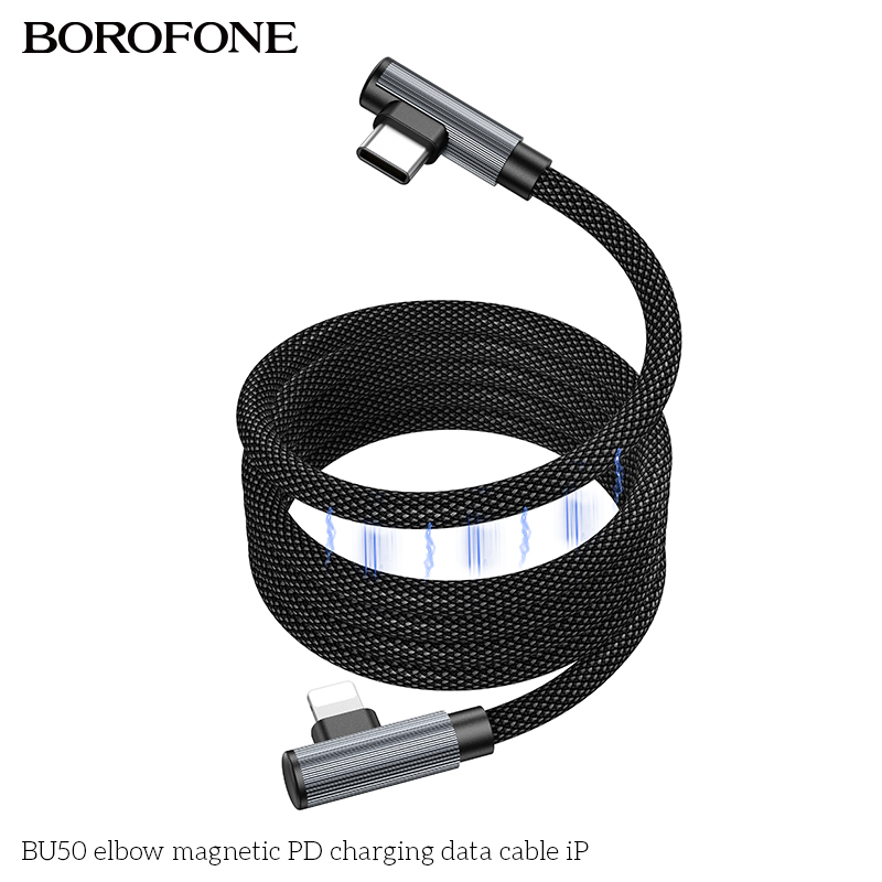 BOROFONE BU50 Elbow Magnetic PD High Speed Charging Data Cable iP, Type C to Tpye C