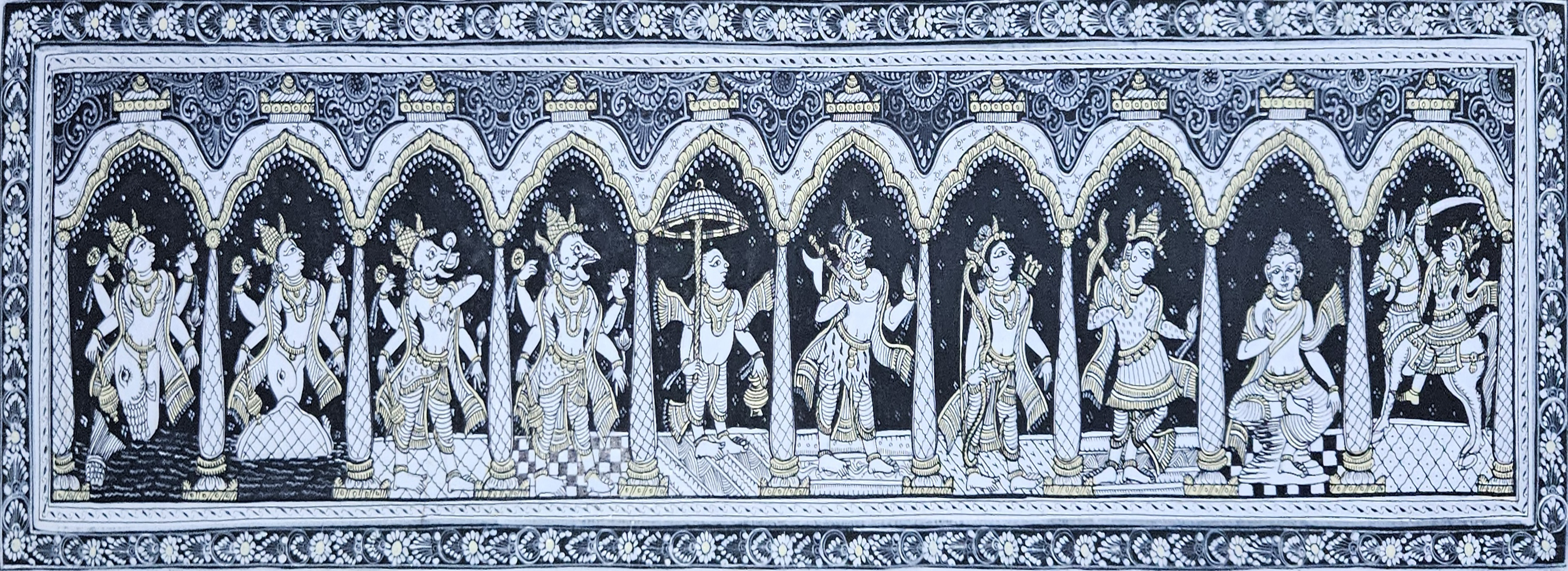 Pattachitra Painting Lord Vishnu Dashavatara (11x40 inch)