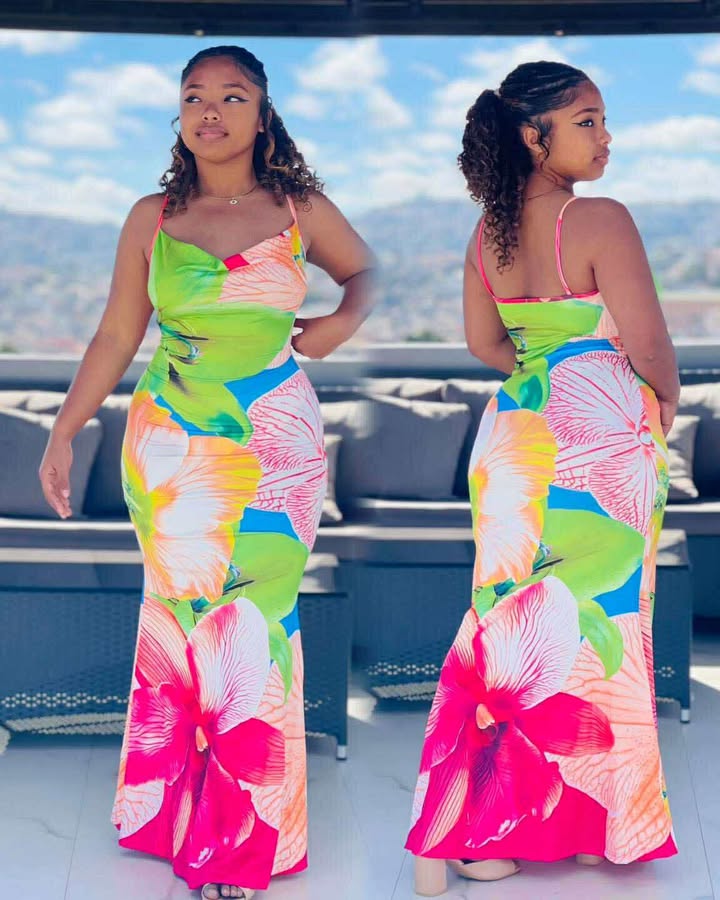 Tropical Floral Maxi Dress