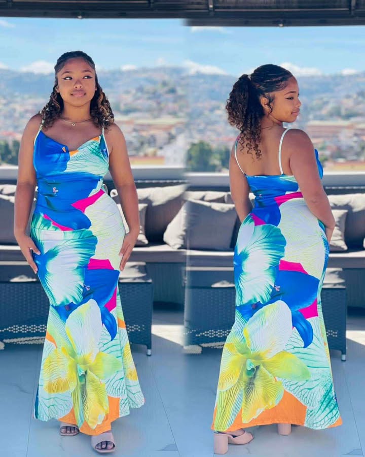 Tropical Floral Maxi Dress