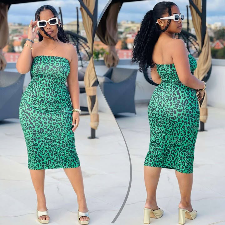 Leopard Print Strapless Dress