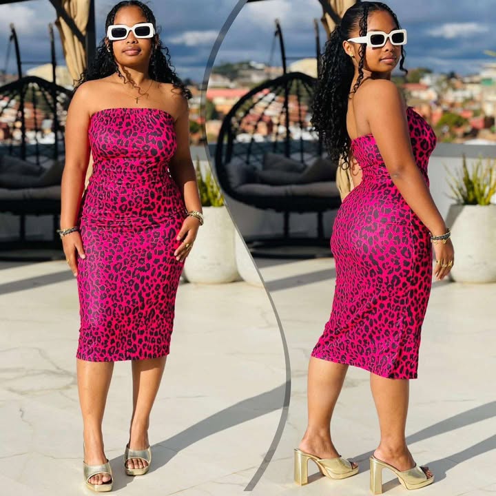 Leopard Print Strapless Dress