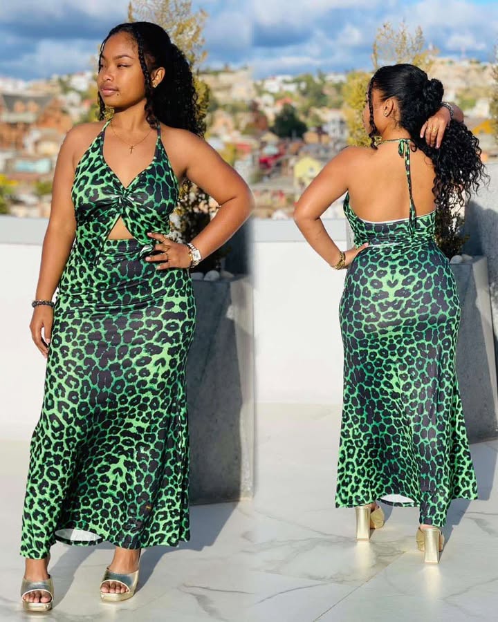 Leopard Print Summer Maxi Dress