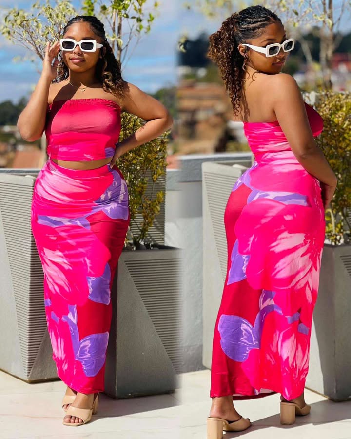Tropical Floral Two-Piece Set