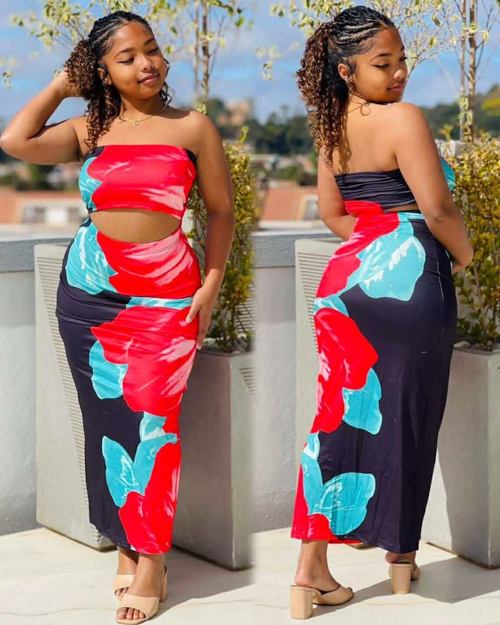 Tropical Floral Two-Piece Set