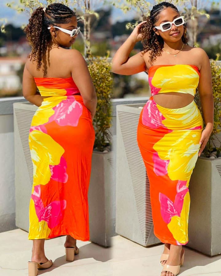 Tropical Floral Two-Piece Set