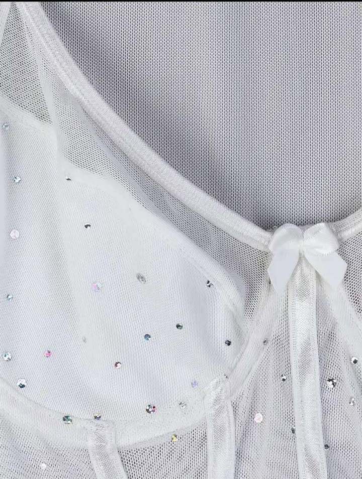 Elegant Sheer White Bodysuit