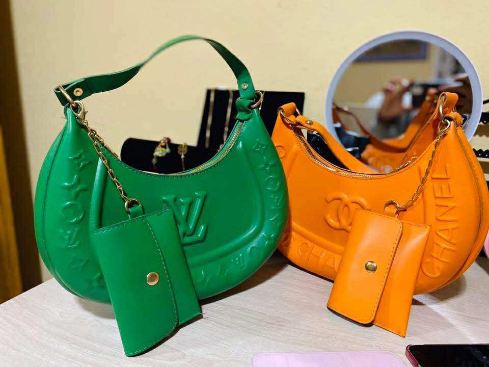 Colorful Designer-Inspired Handbag Set