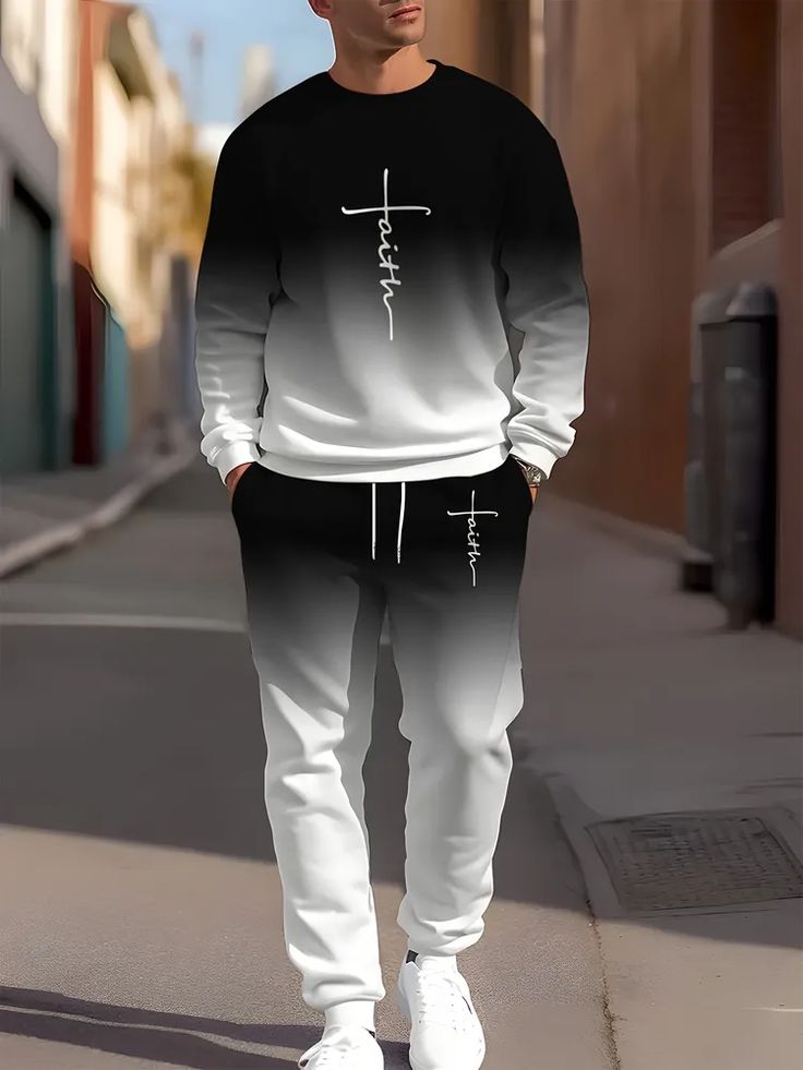 Gradient Faith Print Tracksuit