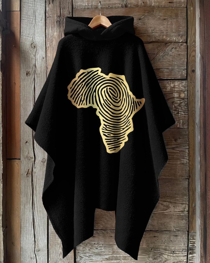 African Print Hooded Poncho