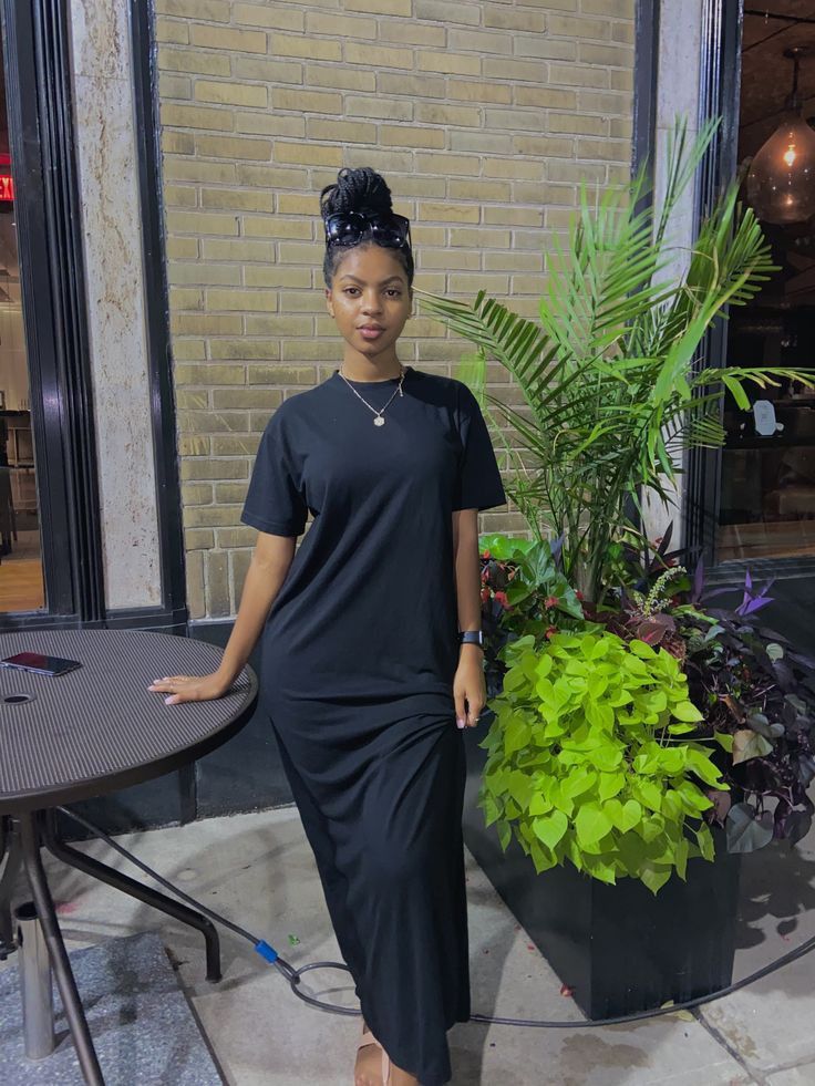 Black Maxi T-Shirt Dress