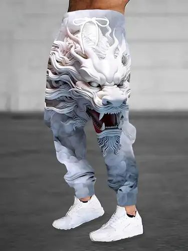 Dragon Print Jogger Pants