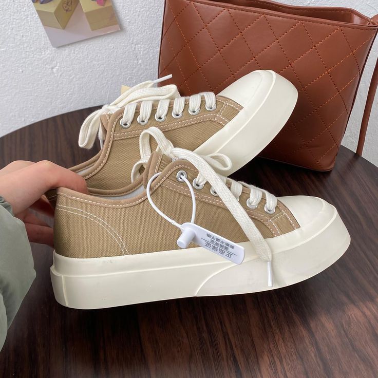 Beige Canvas Sneakers
