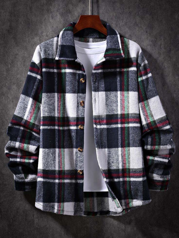 Plaid Flannel Shirt Jacket