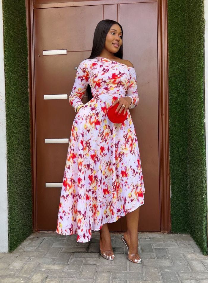 Floral Asymmetric Maxi Dress