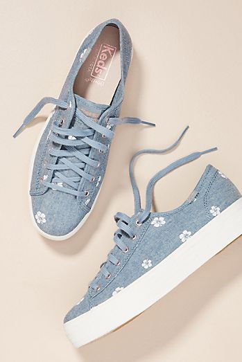 Keds Blue Floral Sneakers