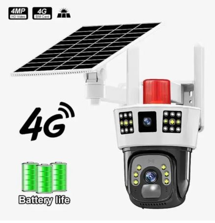 4G 3MP+3MP Dual Lens Solar Powered | 4G SIM | IP66 Waterproof | 2-Way Audio