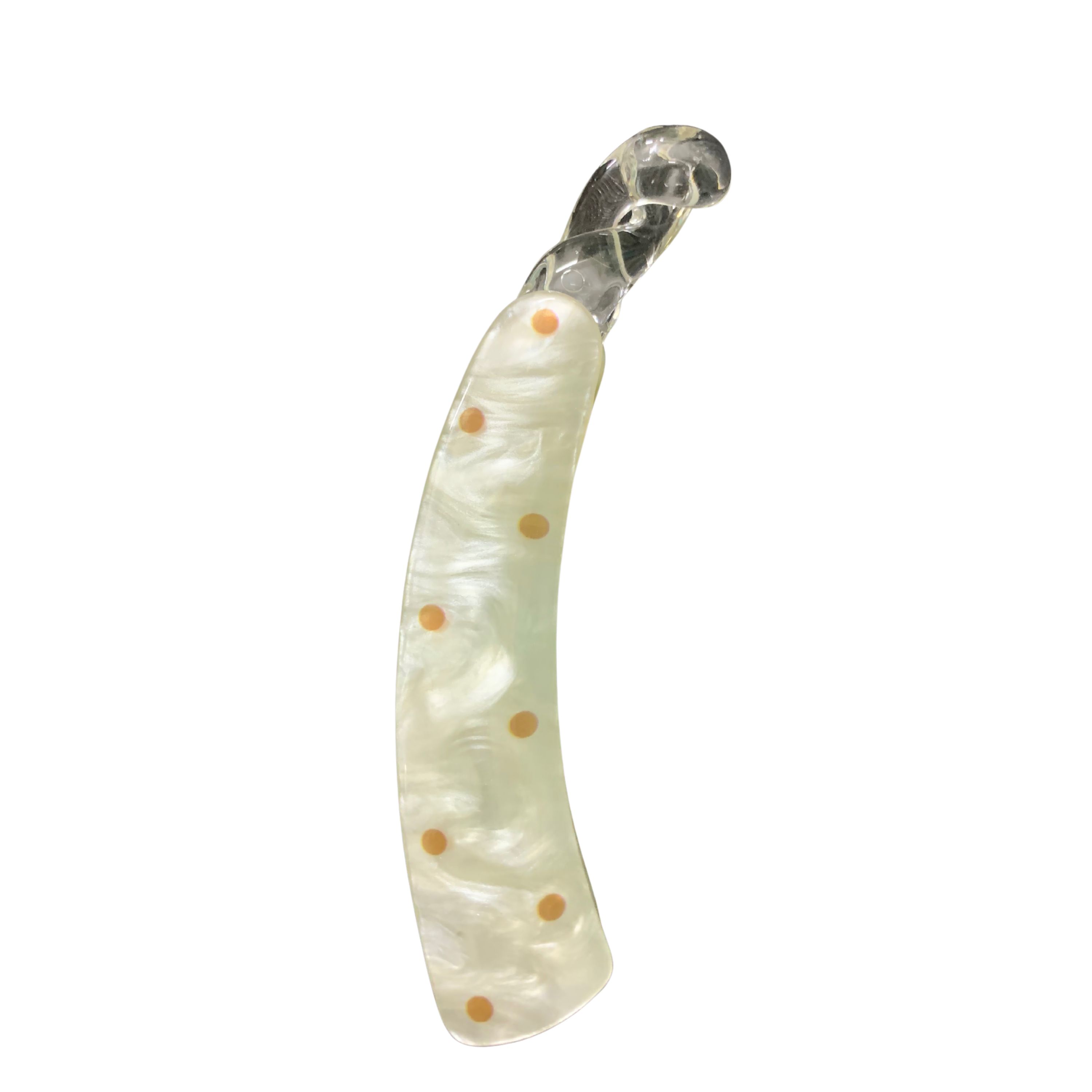 Premium Marble Finish Polka Dot Banana Hair Clip
